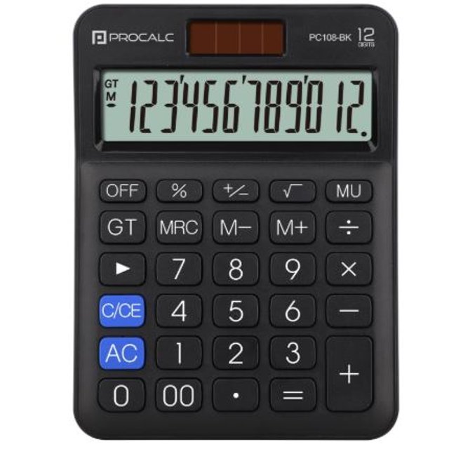 Normal Procalc CALCULADORA PROCALC 12DIG PC108BK | Atacadão Mec
