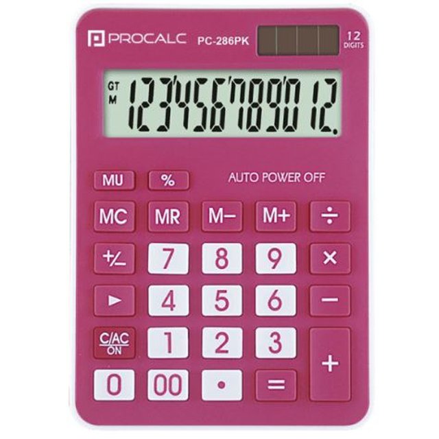 Normal Procalc CALCULADORA PROCALC 12DIG MED ROSA PC286PK | Atacadão Mec
