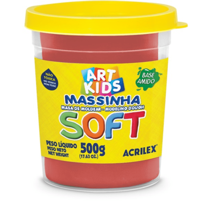 MASSINHA DE MODELAR SOFT 500G ART KIDS VERMELHO ACRILEX