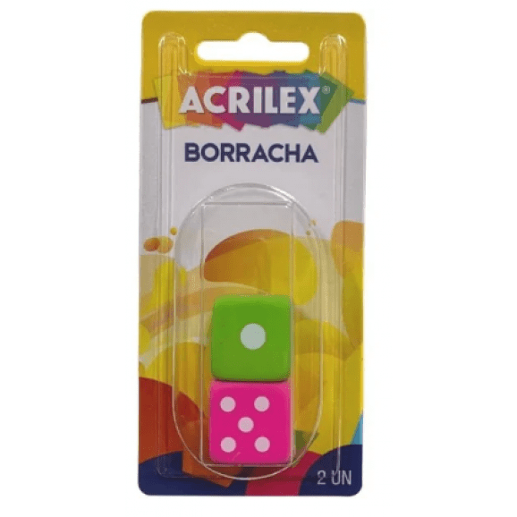 BORRACHA ACRILEX DADO COM 2 UNIDADES