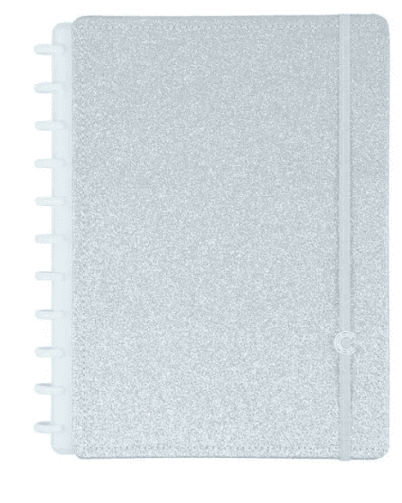 Caderno inteligente grande 80 folhas silver prata