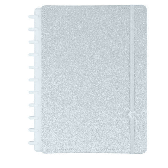 Caderno inteligente grande 80 folhas silver prata