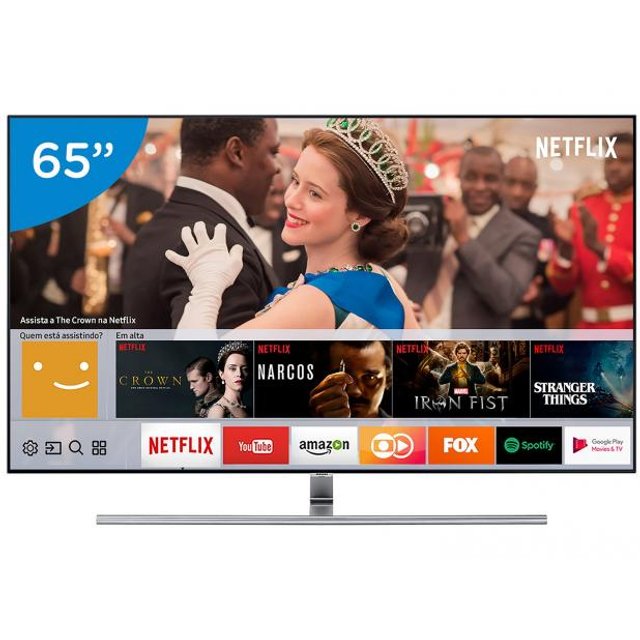 Smart TV QLED 65" 4K Q7F Wi-Fi, HDR e Pontos Quânticos Samsung