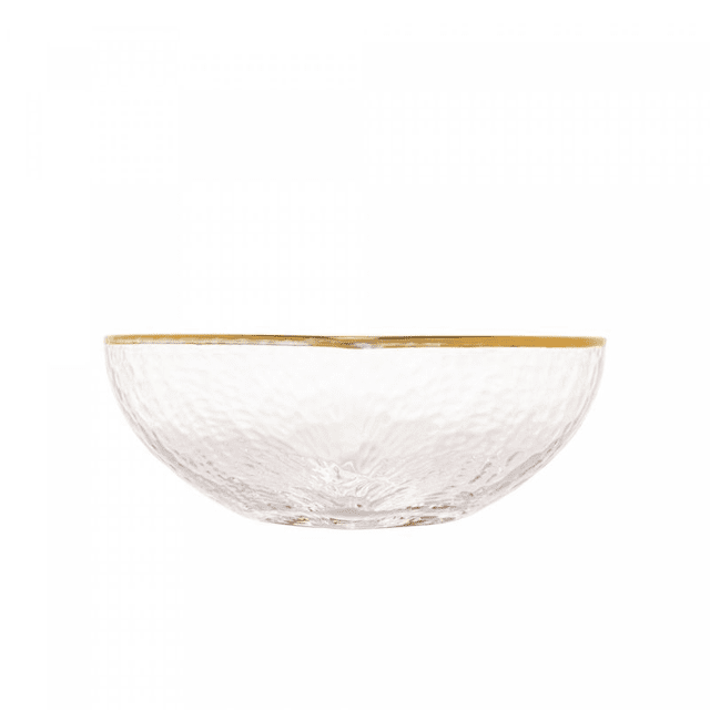 Bowl de Vidro Wolff com Borda Dourada Heart 12cm x 11cm x 5cm 
