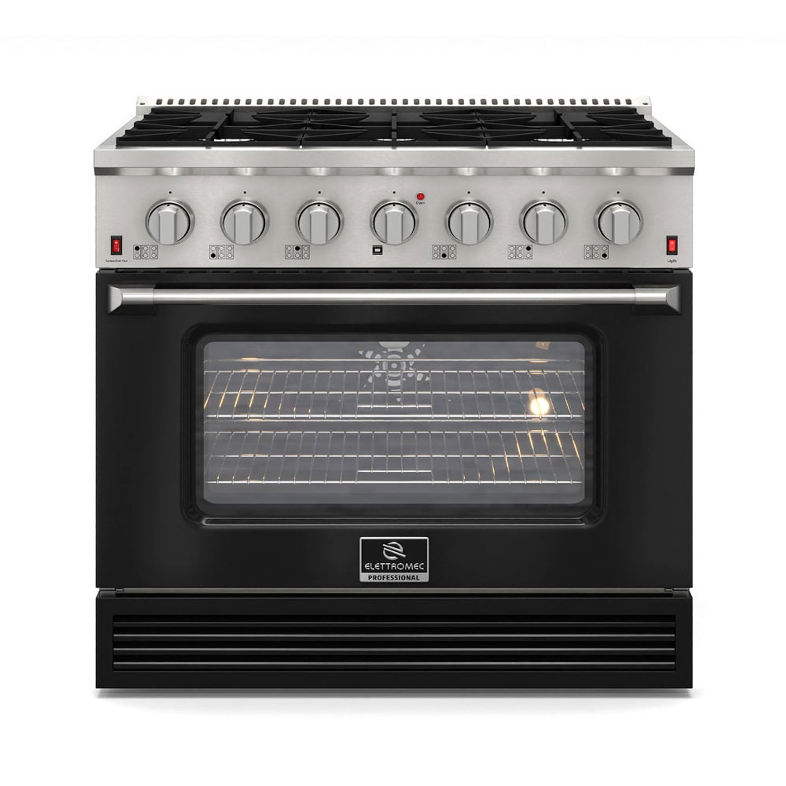 Fogão 6 Bocas Elettromec Professional Preto - 110v - Fgg-6q-36-bp-1sga