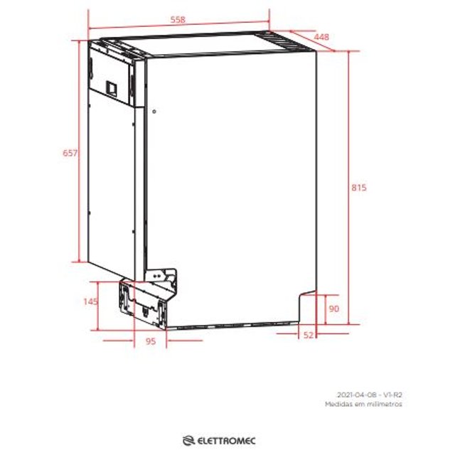 Lava-Louças Elettromec 11 Serviços LL-11S-45-SR-2GZB 220v