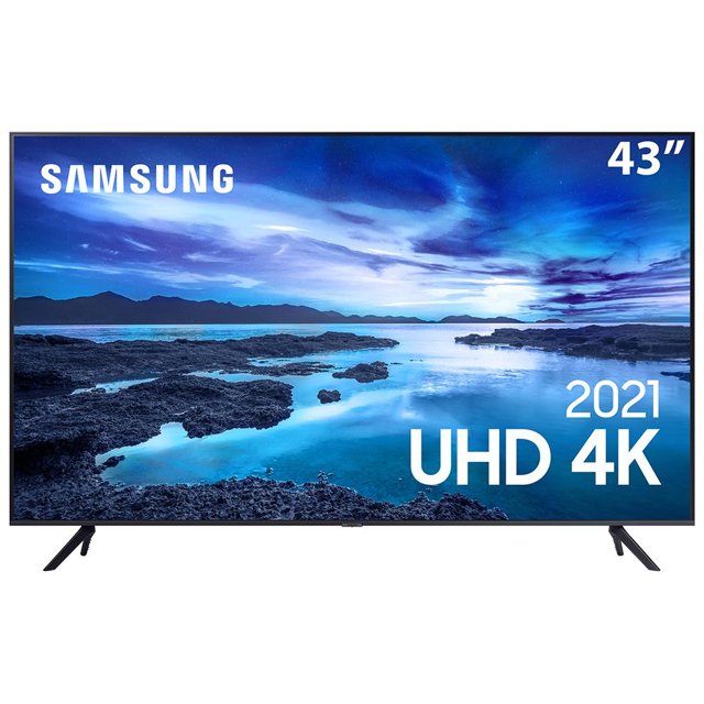 Smart TV Samsung 43" UHD Processador Crystal 4K Alexa built in 43AU7700 Bivolt