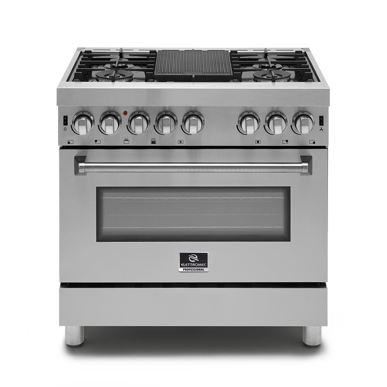 Fogão 5 Bocas Elettromec Free Standing Inox - 220v - Fgg-5q-90-xp-2gma