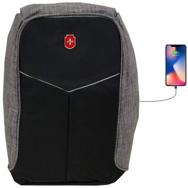Mochila Masculino Entrada USB Cabe Notebook 15.6 Pol Escolar Sw