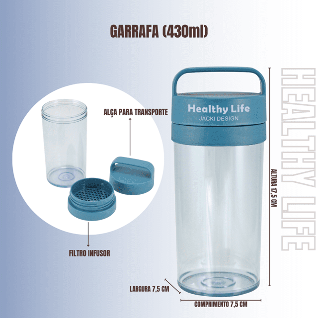 Kit Fitness Lancheira Termica, Garrafa 430 ML , Pote Marmita 2 andares 1600  ML e Porta Talheres e Escova de Dentes Concept Azul - Maloa Store - Bolsas,  Necessaires, Produtos de Viagem e Maternidade!