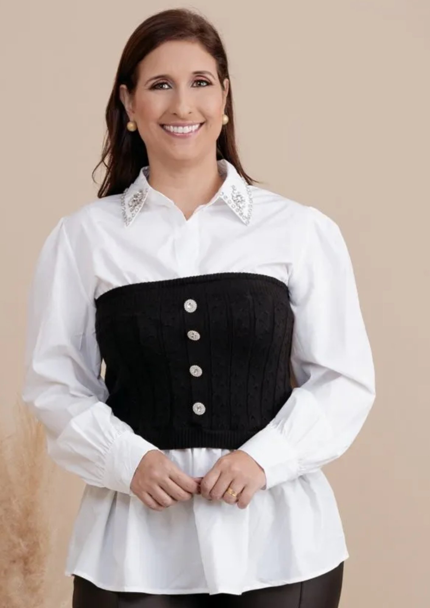 Camisa Feminina Social com Corset Elegância e Estilo no Trabalho