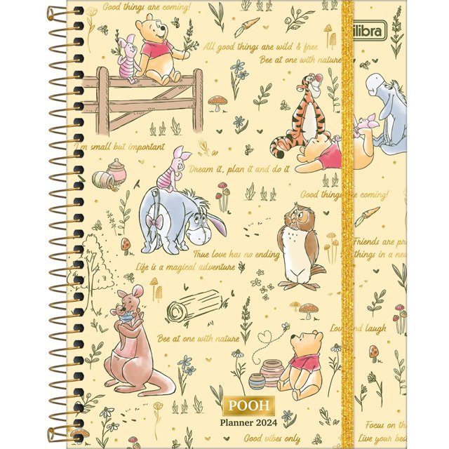 Planner 2024 Pooh m7 17x24 TILIBRA Papelaria Tamoio