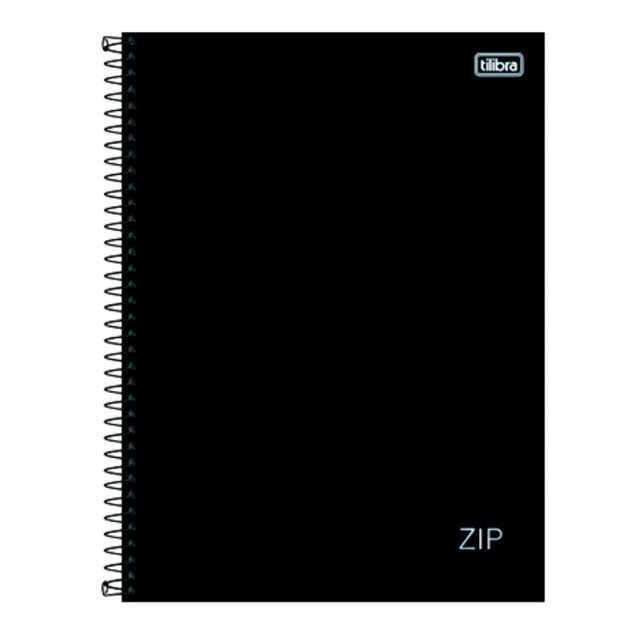 Caderno zip 1 Materia TILIBRA capa preta 80F