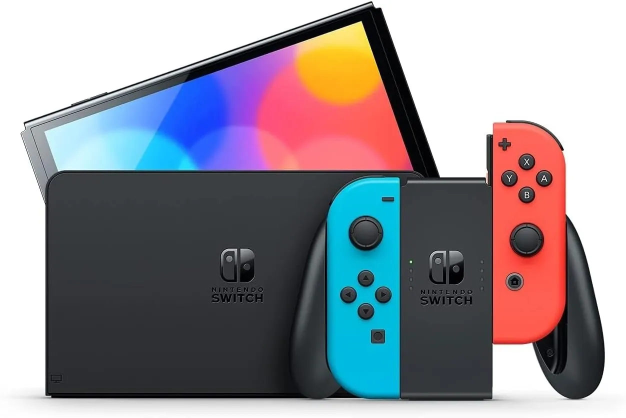 Console Nintendo Switch OLED - Vermelho e Azul Neon, 64GB