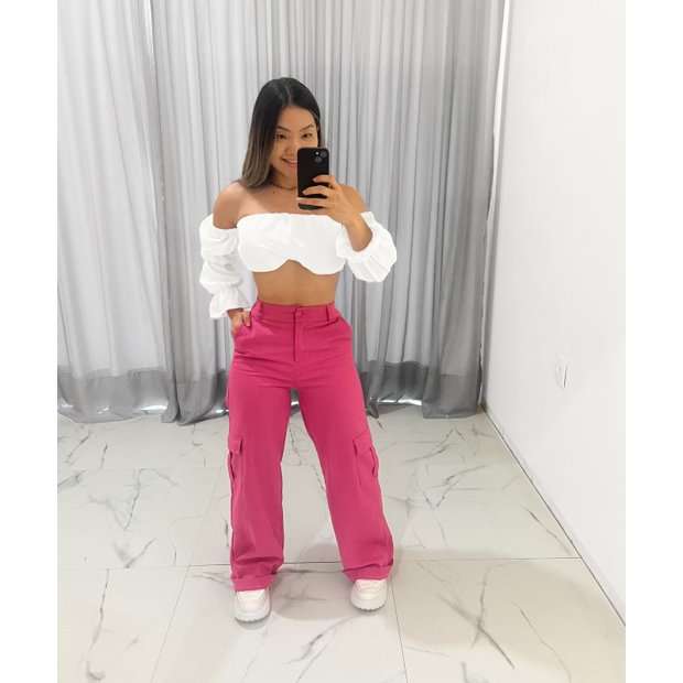 Pink Cargo Pants Outfits