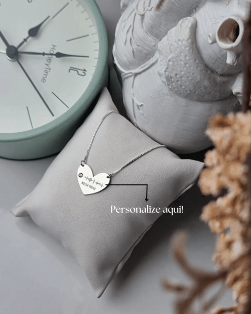 Colar Coração QR Code Personalizado | LIRIOH JOIAS