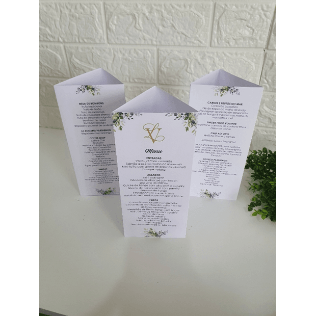 Menu de Mesa Triangular | Papel Criativo Personalizações
