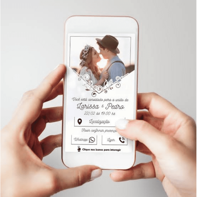 Convite Casamento Virtual Interativo Marsala Whatsapp