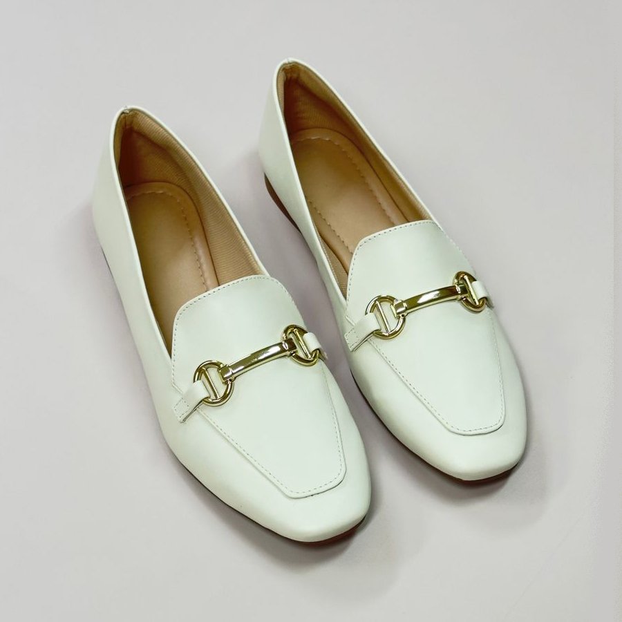 Mocassim Feminino Margareth Napa Off White Luxury Shoes