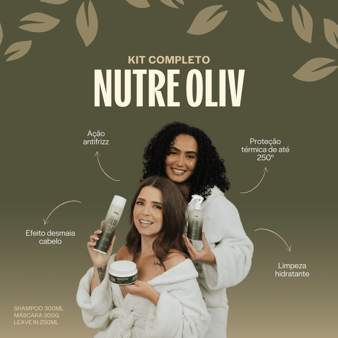 Kit Shampoo mascara e leave in Nutre Oliv | Serafina Cosméticos