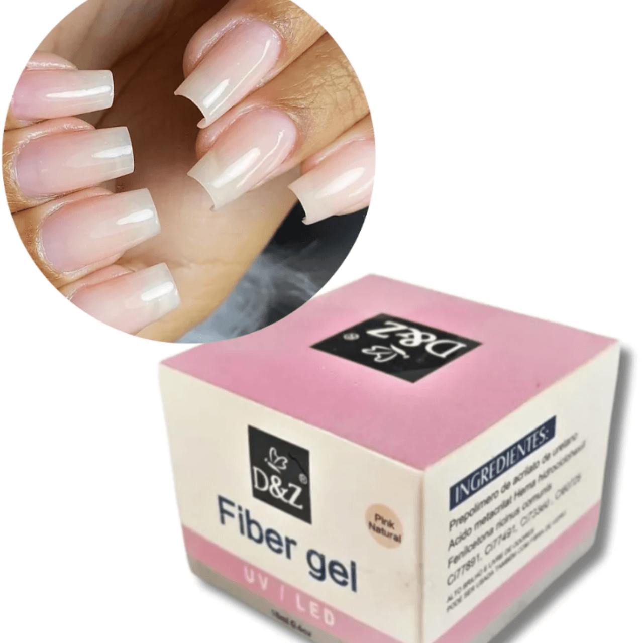 GEL FIBER D&Z UV/LED 18ML COR:PINK NATURAL | NAILS CLUB