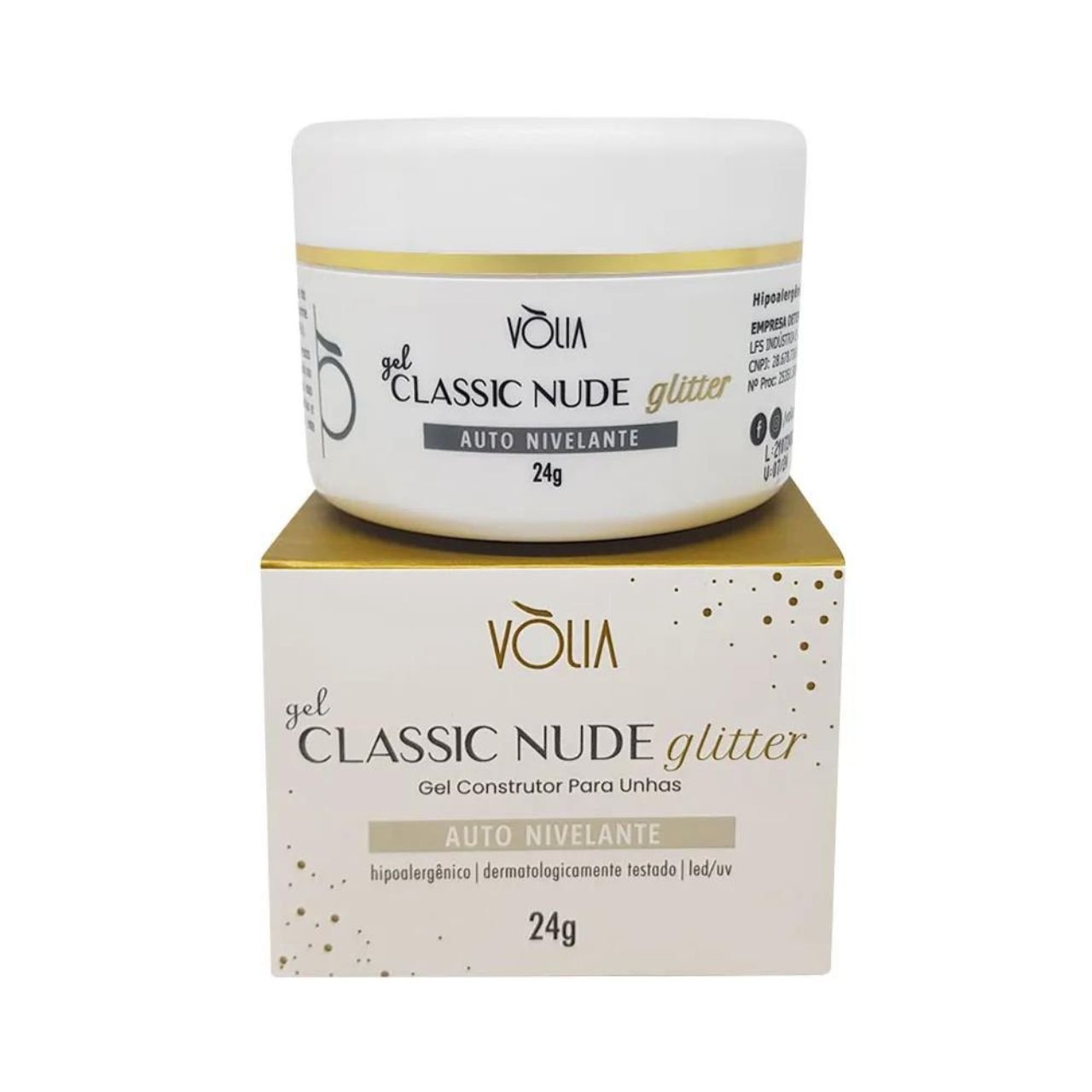 GEL VOLIA CLASSIC NUDE GLITTER 24 GR NAILS CLUB