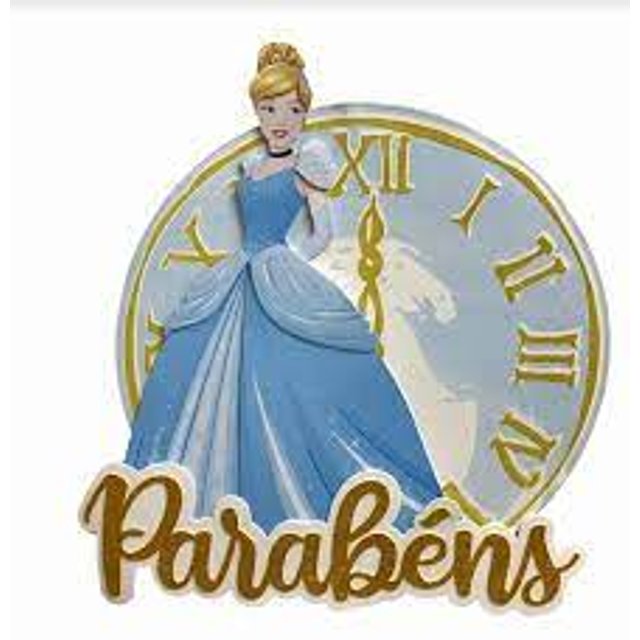 Topo de Bolo Impresso - Princesas Disney - 01unidade - Piffer
