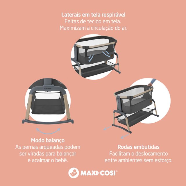 Berço Portátil Iora Air Co-Sleeper graphite Maxi Cosi