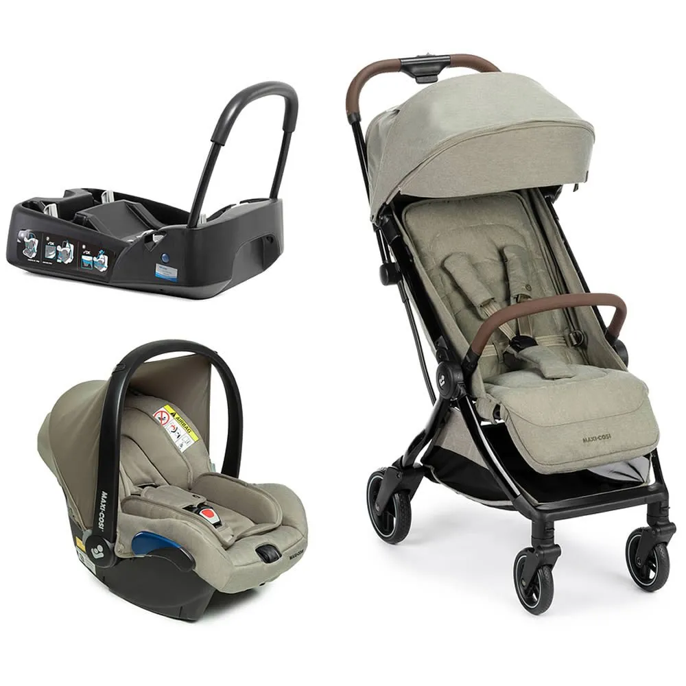 Carrinho de Bebe Maxi Cosi Bebê Conforto Eva³ Luxe Trio Twillic Truffle Marrom
