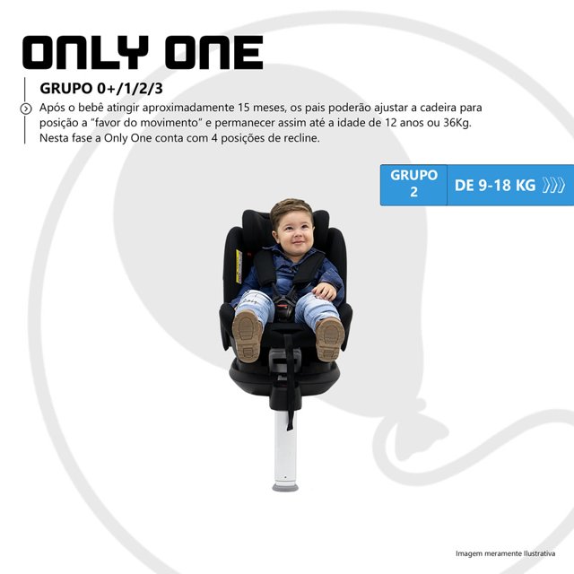 Cadeira de carro Only One isofix gira 360° asphalt ABC Design