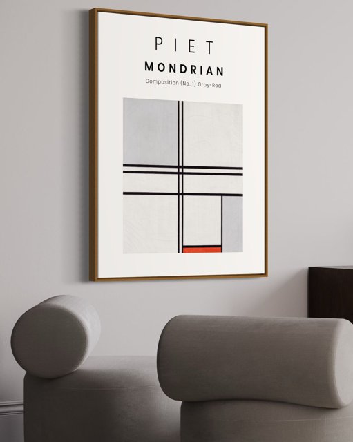 Quadro Decorativo - Piet Mondrian, Composition Grey-red 1935 | Van