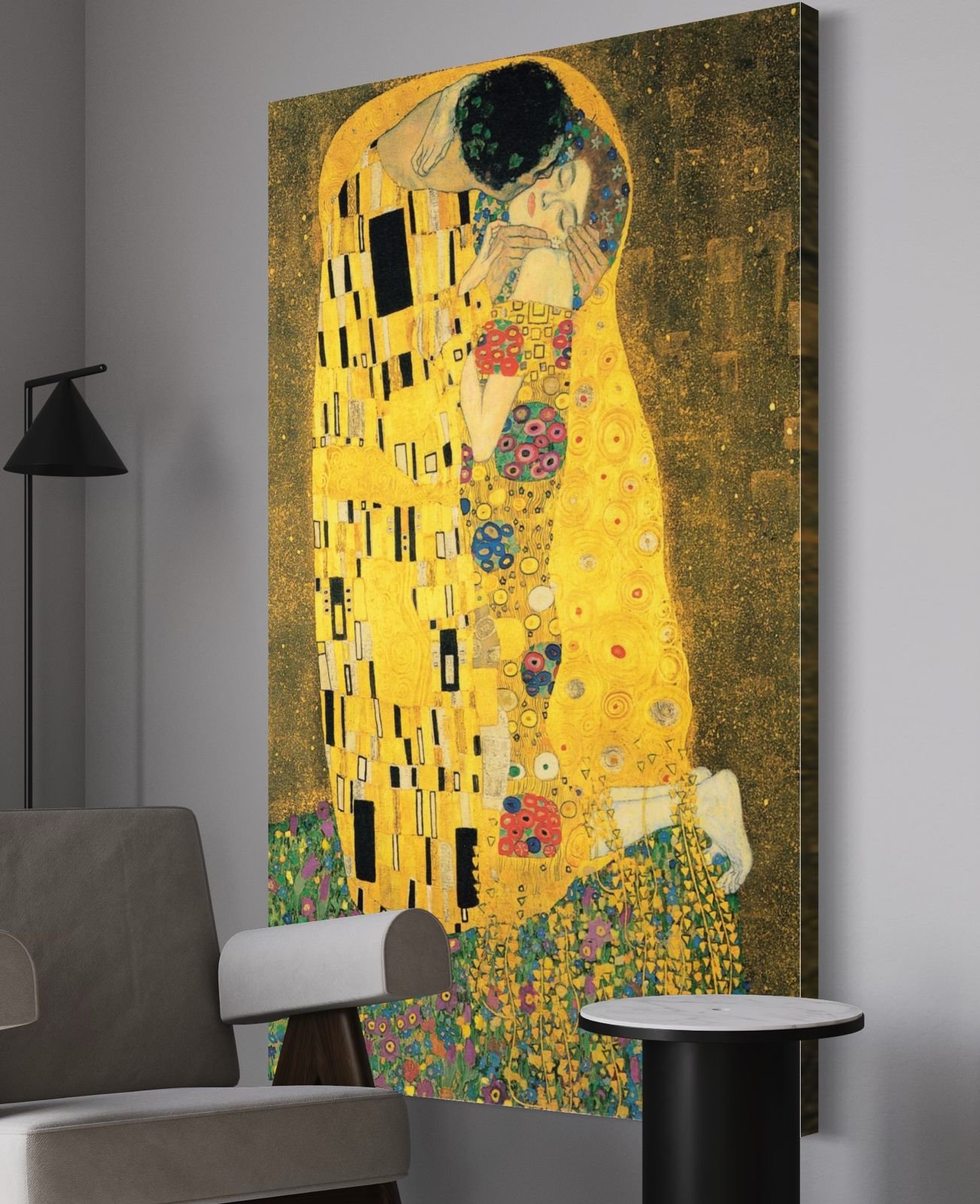 Gustav Klimt 'Lacrime d'oro' Stampa su tela - Ritratto di donna moderna