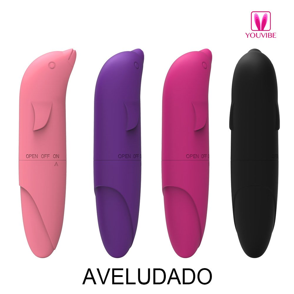 Vibrador Ponto G em formato de Golfinho - Aveludado - PG026G/PG025P