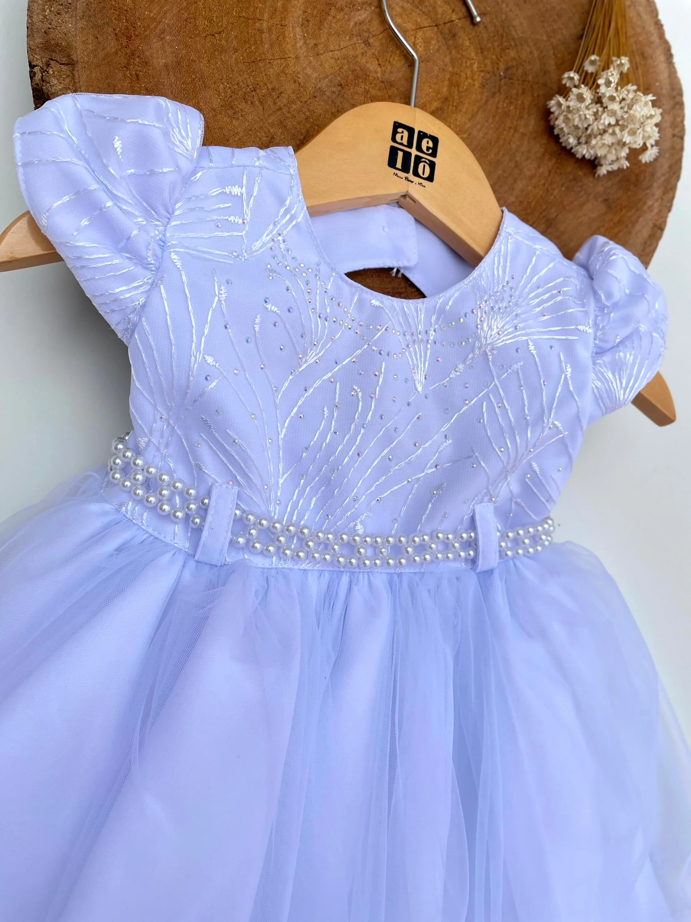 Vestido Infantil Branco Bordado (PaoG) para Batizado, Fim de Ano, ou ...