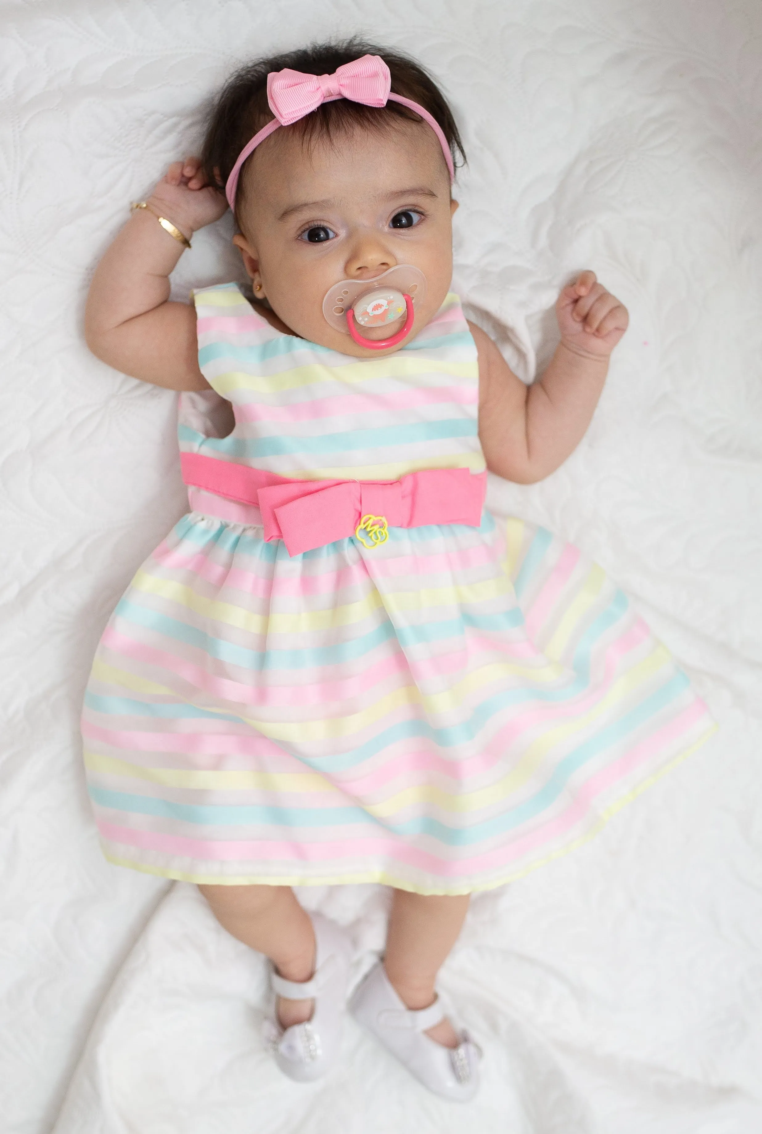 Bebê Menina Roupa Colorida Infantil Vestido Infantil Bebê Smile