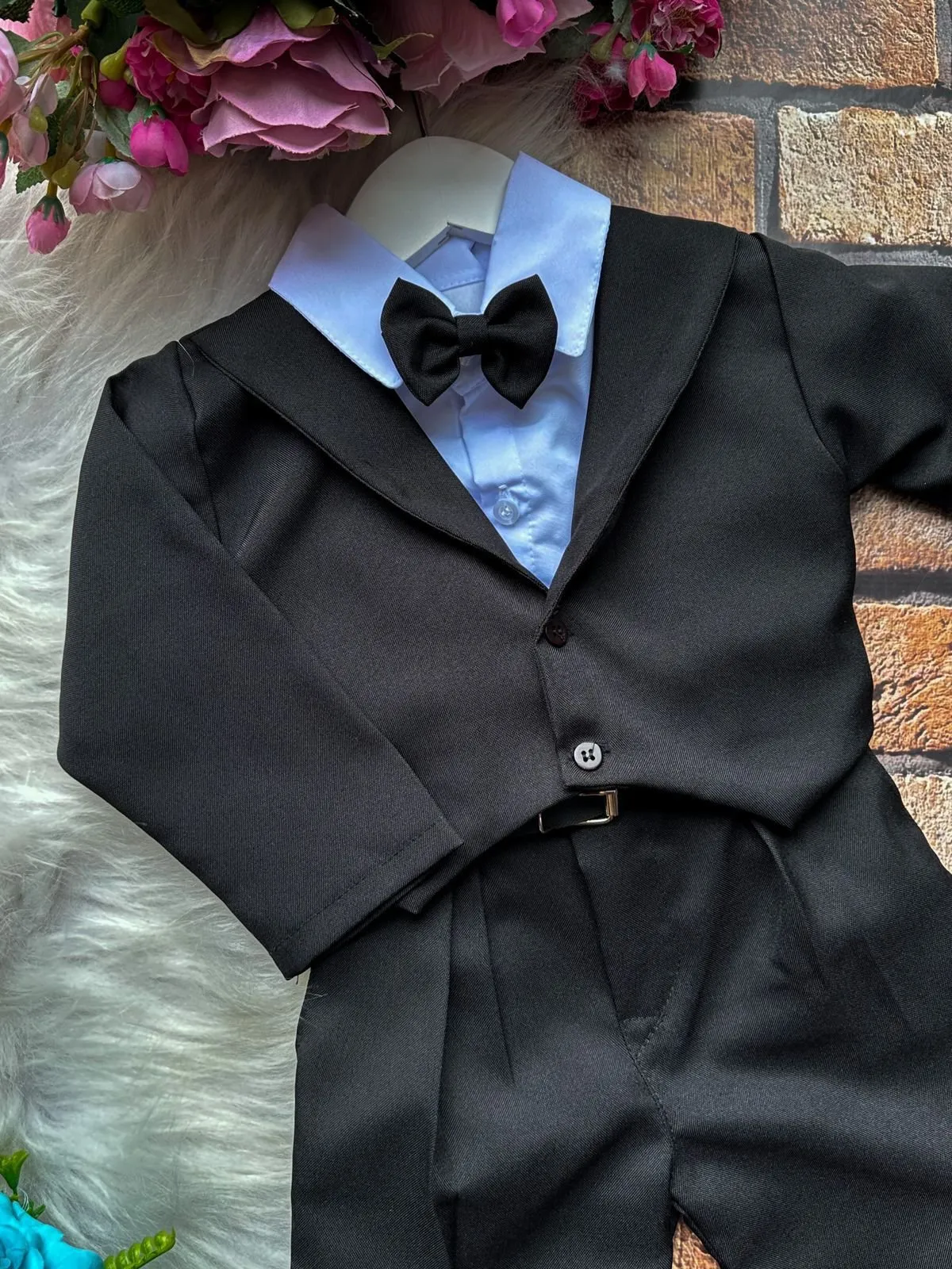 Conjunto Social Infantil Menino Longa Blaiser, Terno Cor: Preto