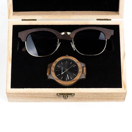 Box de Relógio e Óculos de Madeira Maui Gallesia - Bobo Bird