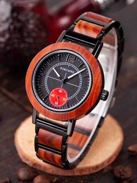 Relógio masculino de madeira Bird R10 2 fuso horário leve e luxuoso Quartzo  relógios de pulso Design moderno para o amor, Amarelo