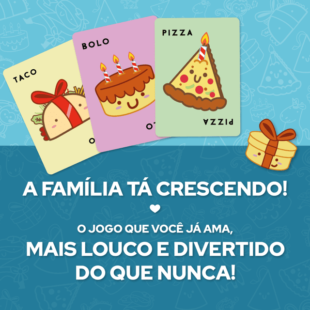 Place Games Taco Chapéu Bolo Presente Pizza + Cartas Promo Jogo de