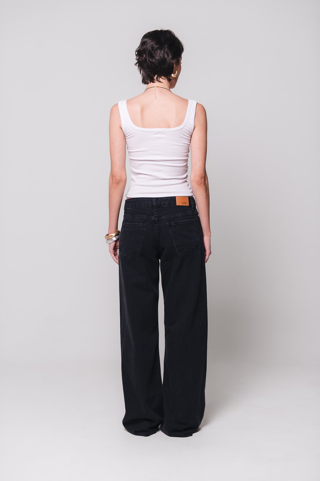 Calça Jeans Cintura Baixa Preta Cali Store