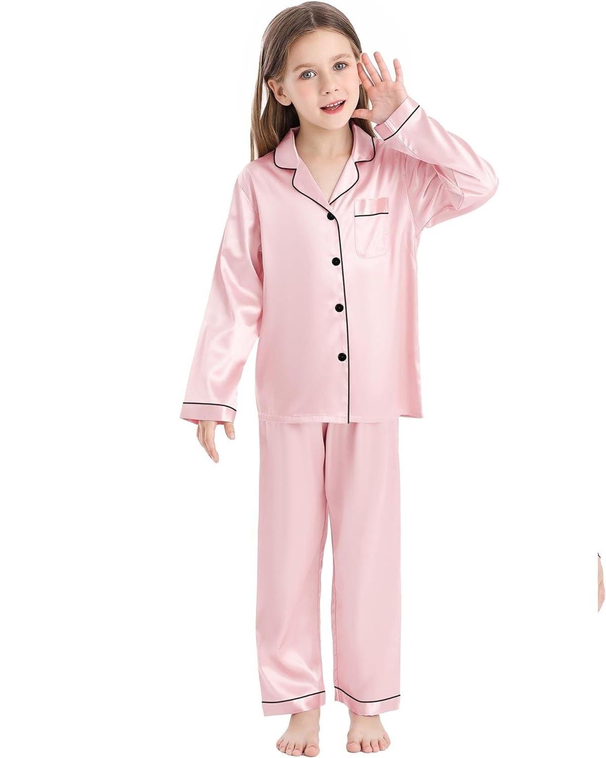 Pijama Infantil Americano Cetim Manga Longa e Calça Chü