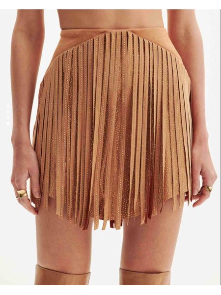 Moon Horse Saia Suede Franja Conjunto Missouri Suede Com Franjas