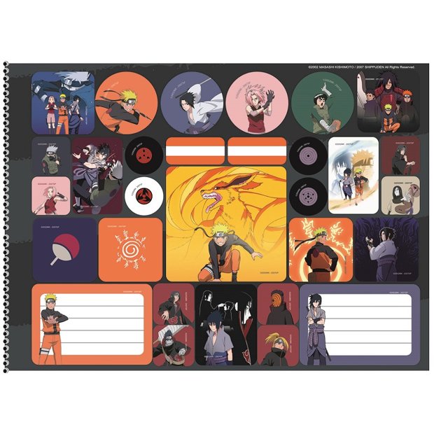 CADERNO DE DESENHO NARUTO LAMEN 60F - KOREA MART