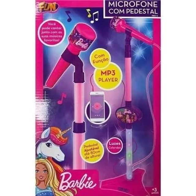 Conjunto Musical Barbie Meu Primeiro Karaokê C/ Microfone