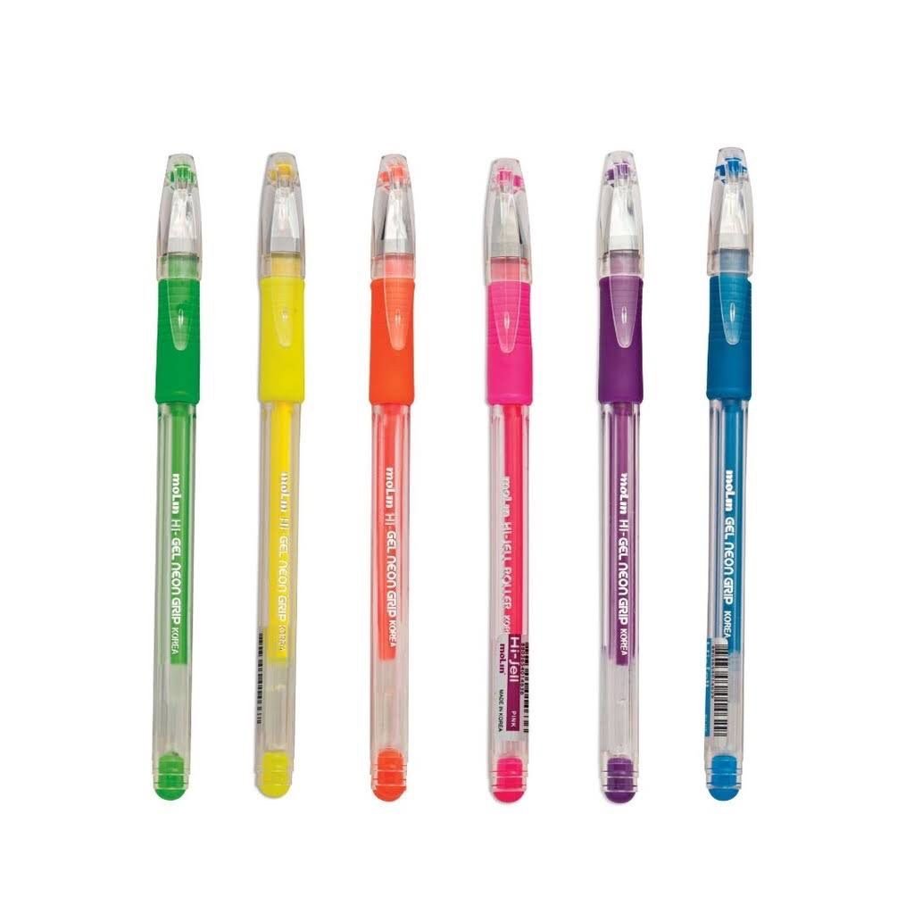 Caneta Hi-Gel Grip Molin 0.7mm - Cores Neon | PAPEL POR AÍ