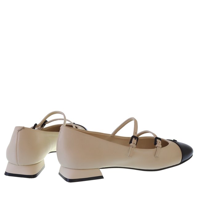 Peep Toe Capodarte Couro Fivela Ballerina