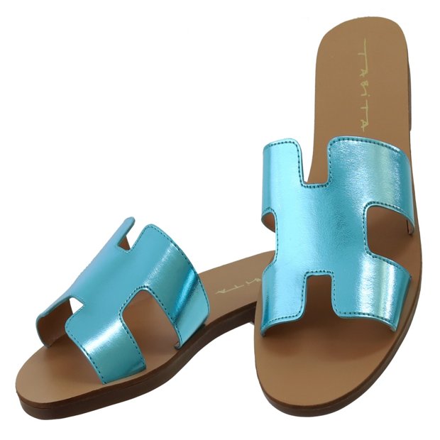 Sandália Rasteira Marche Metalizada 9903 Tabita EA* Moselle