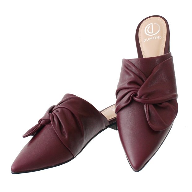 Mule Lace Up Flat Vinho Bordeaux 4897 Du | Moselle Sapatos Femininos