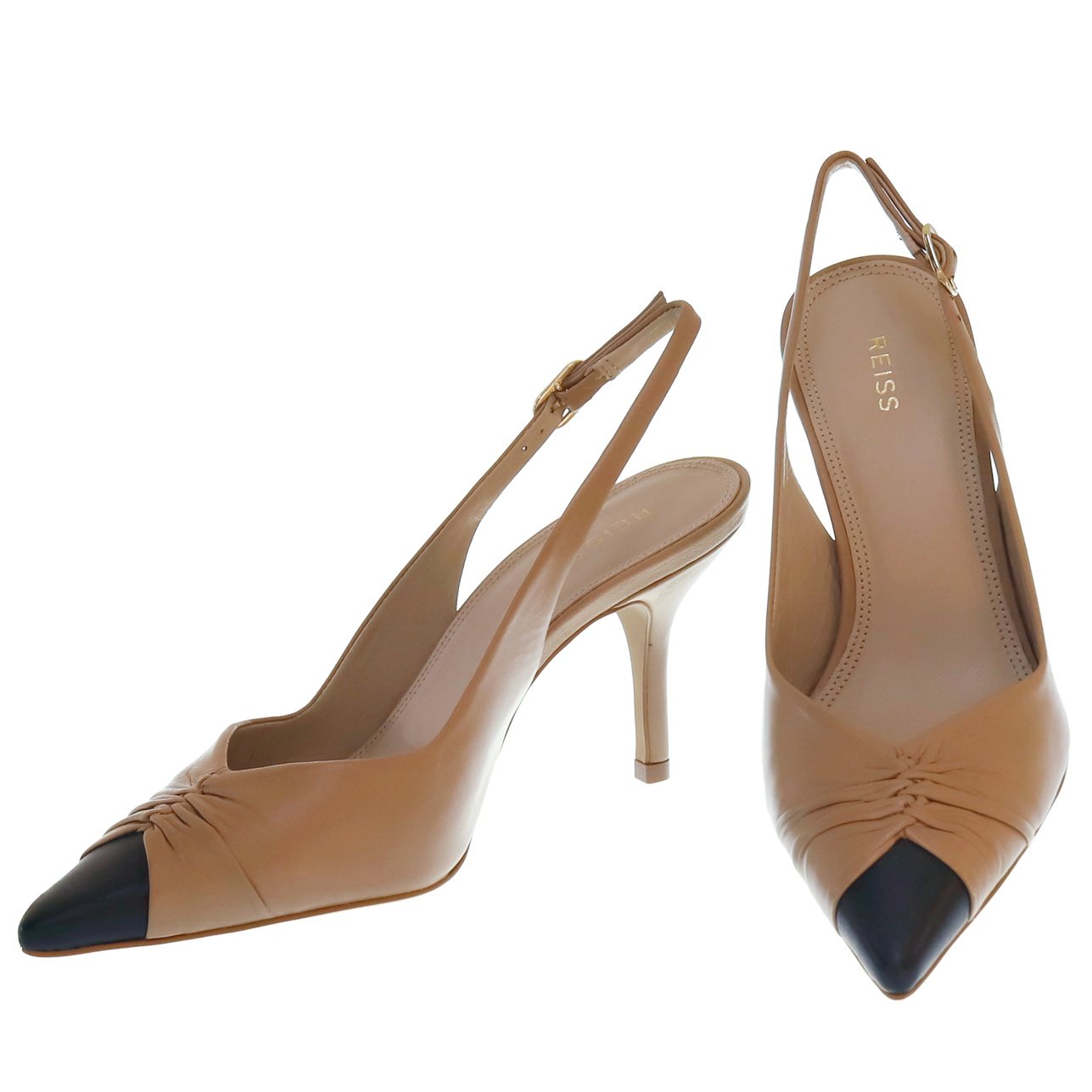 靴 Vintage Chanel Camellia Slingback 39 1/2 Chanel Leather Camellia Canvas Slingback Heels (US 10 / IT 40.5