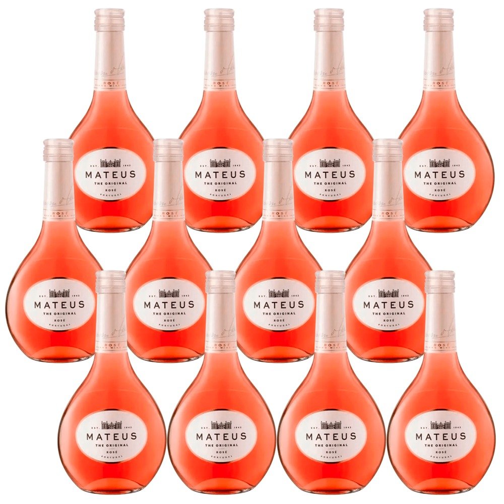 Vinho Sogrape Rosé Meio Seco Portugal Mateus Blend 187ml - 12 Unidades